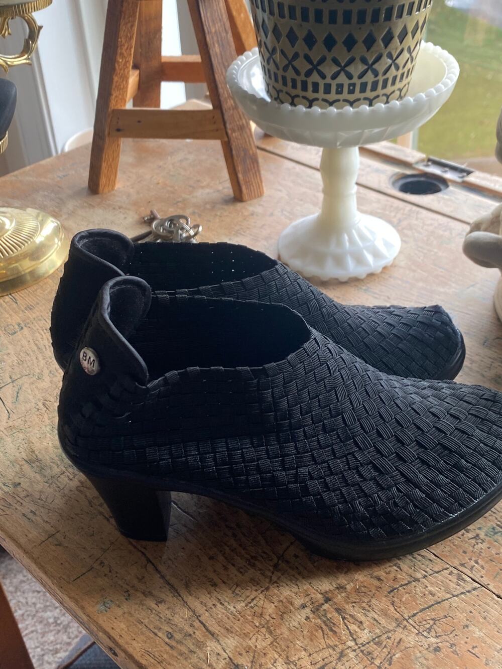 Bernie Mev Chesca bootie Canvas Women Black Slip-On Size 36 New condition